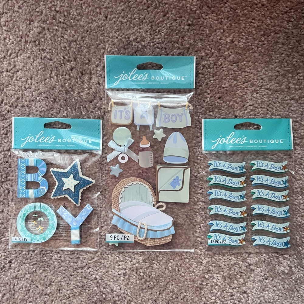 Set of 3 Jolee Baby Boy Stickers New